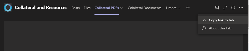 Image showing how to get a tab link