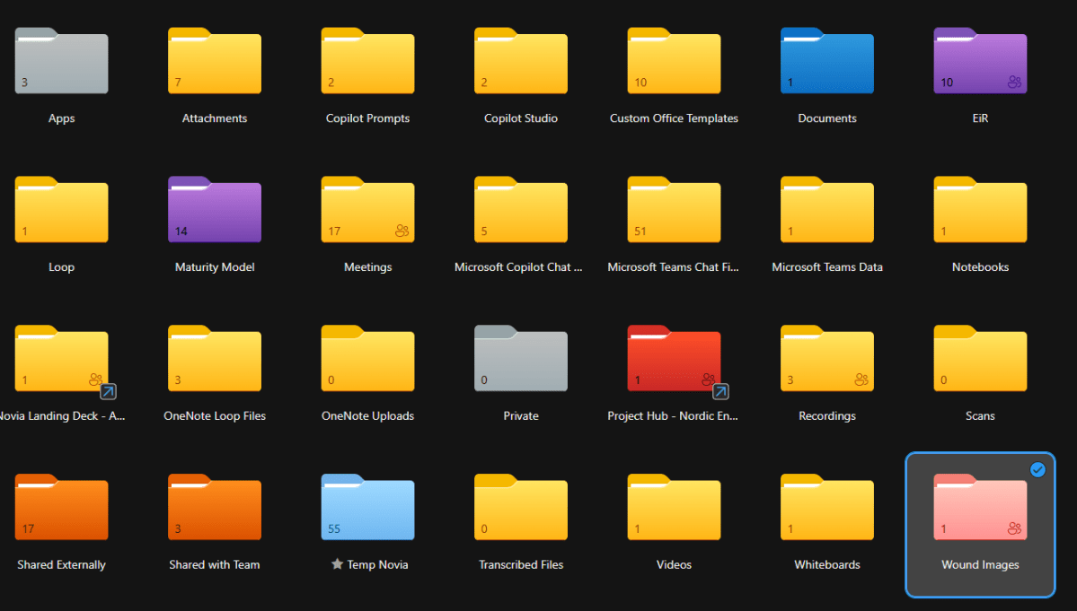 Coloured folders in SharePoint etc